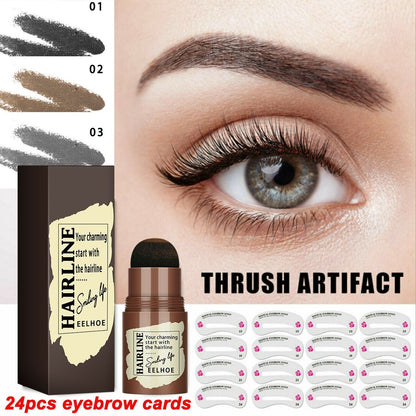 Eyebrow Stamp Stencil Kit, 24 Pc Eyebrow Shaping Stencils, Long - lasting Eyebrow Brow Definer, Perfect Make - up Reusable Kit - 7DAY'S