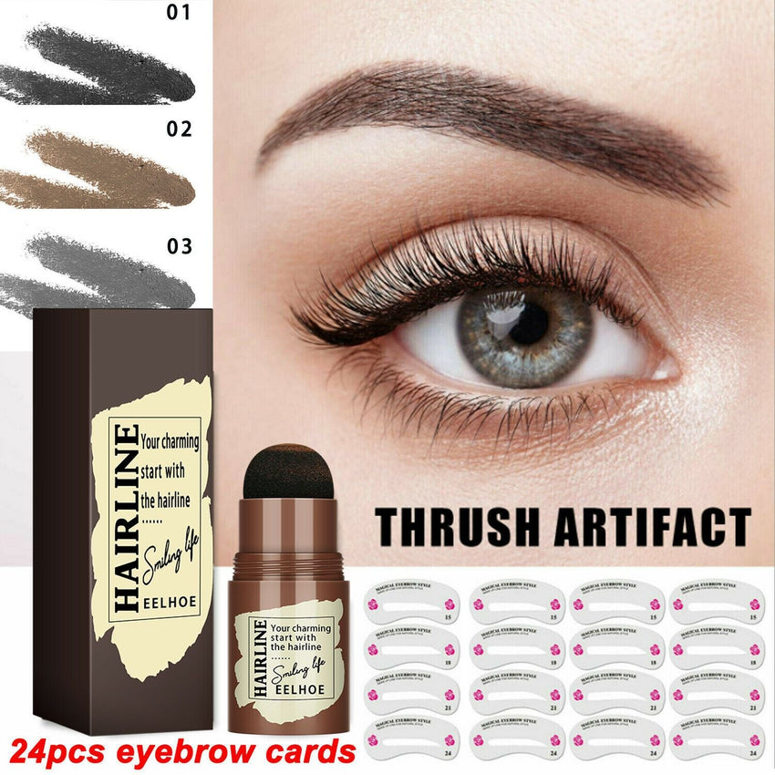 Eyebrow Stamp Stencil Kit, 24 Pc Eyebrow Shaping Stencils, Long - lasting Eyebrow Brow Definer, Perfect Make - up Reusable Kit - 7DAY'S