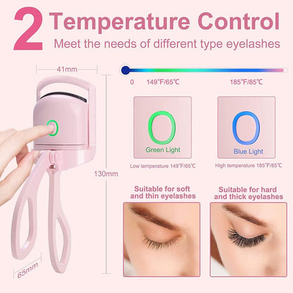 Eyelash Curler Portable Electric Heated Comb Eye Lash Long Lasting Eyelashes Curls Thermal Eyelash Curler Makeup Tools Heated Eyelash Curlers,Rechargeable Electric Eyelash Curler,Handheld Eyelash Heat - 7DAY'S