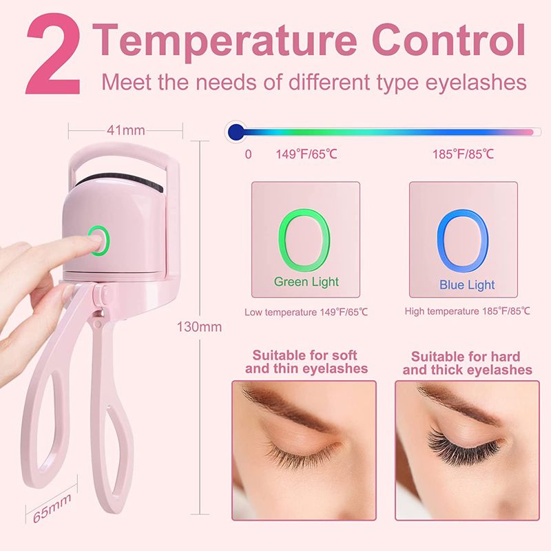 Eyelash Curler Portable Electric Heated Comb Eye Lash Long Lasting Eyelashes Curls Thermal Eyelash Curler Makeup Tools Heated Eyelash Curlers,Rechargeable Electric Eyelash Curler,Handheld Eyelash Heat - 7DAY'S