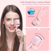 Eyelash Curler Portable Electric Heated Comb Eye Lash Long Lasting Eyelashes Curls Thermal Eyelash Curler Makeup Tools Heated Eyelash Curlers,Rechargeable Electric Eyelash Curler,Handheld Eyelash Heat - 7DAY'S