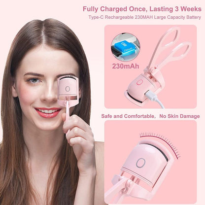 Eyelash Curler Portable Electric Heated Comb Eye Lash Long Lasting Eyelashes Curls Thermal Eyelash Curler Makeup Tools Heated Eyelash Curlers,Rechargeable Electric Eyelash Curler,Handheld Eyelash Heat - 7DAY'S