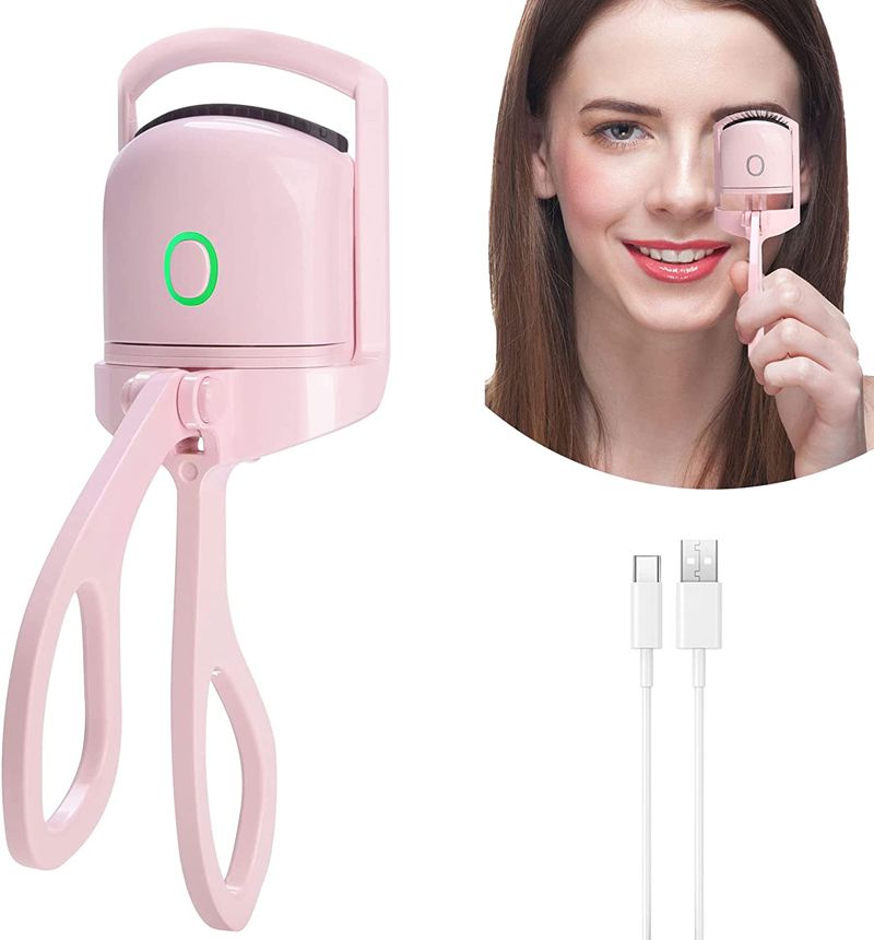Eyelash Curler Portable Electric Heated Comb Eye Lash Long Lasting Eyelashes Curls Thermal Eyelash Curler Makeup Tools Heated Eyelash Curlers,Rechargeable Electric Eyelash Curler,Handheld Eyelash Heat - 7DAY'S