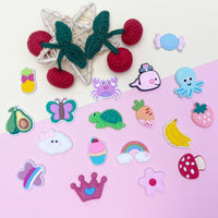 Fabric Cherry Shoe Charms for Girls, 20Pcs Cute PVC Charms for Clog Sandals, DIY Shoe Decoration Charms for Party Favor - 7DAY'S