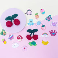 Fabric Cherry Shoe Charms for Girls, 20Pcs Cute PVC Charms for Clog Sandals, DIY Shoe Decoration Charms for Party Favor - 7DAY'S