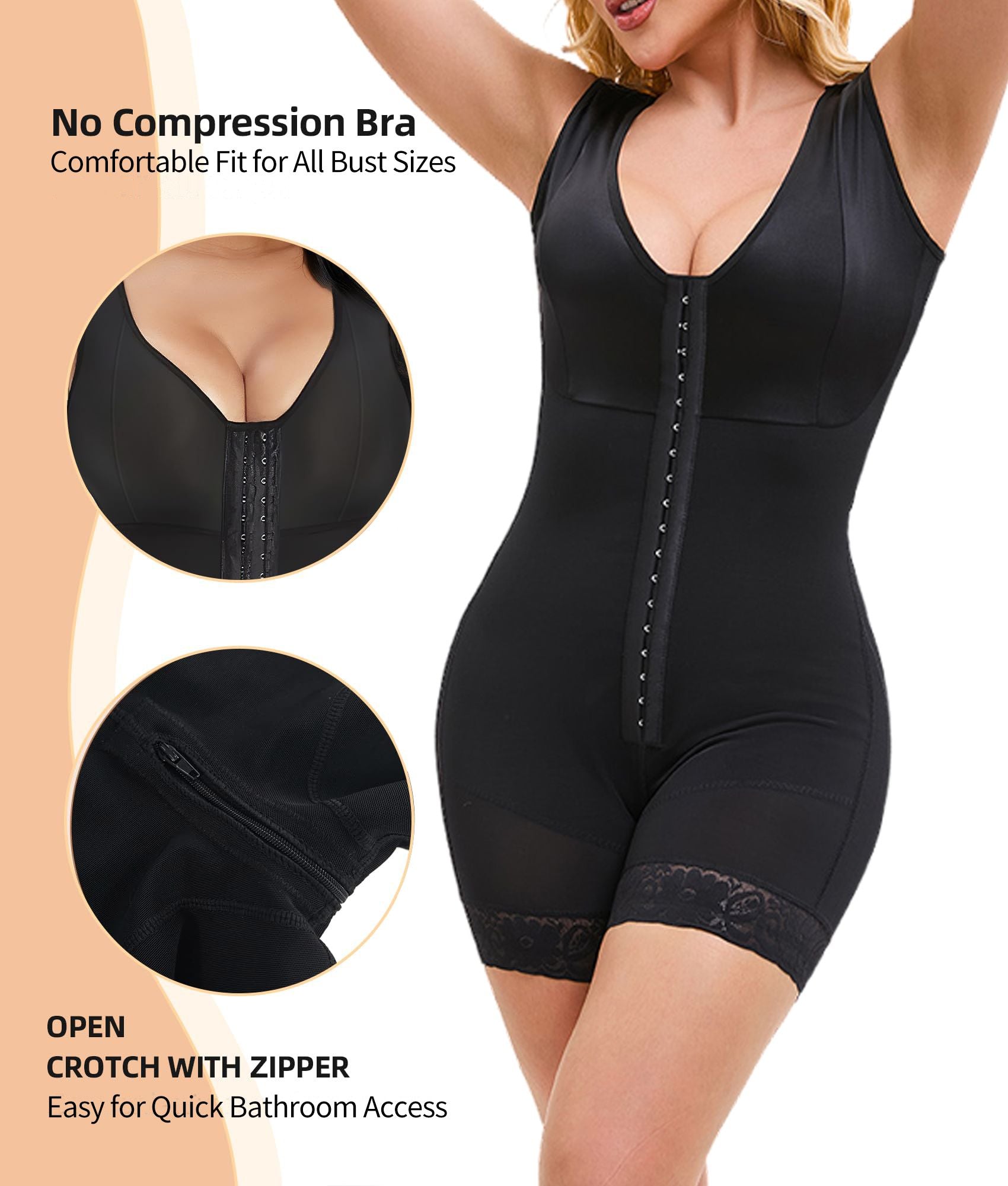 Fajas Colombianas Shapewear for Women Tummy Control Post Surgery Full Body Shaper Butt Lifter with Zipper Crotch skimsbodysuits solleonnewfajascurve elegant figure fajas melibelt bodysuitfajashaper - 7DAY'S