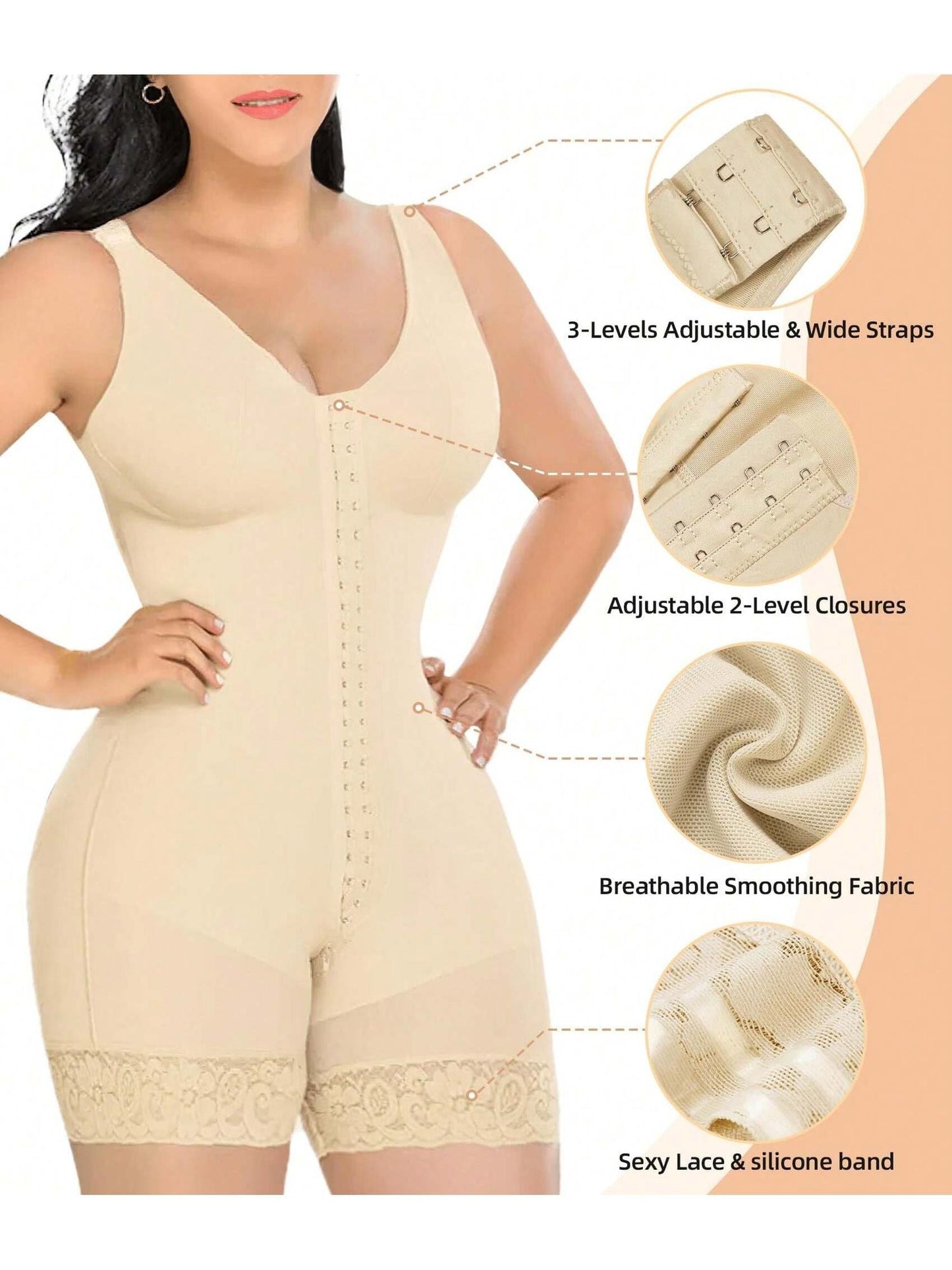 Fajas Colombianas Shapewear for Women Tummy Control Post Surgery Full Body Shaper Butt Lifter with Zipper Crotch,corset tops for women,fajas colombianas moldeadoras - 7DAY'S