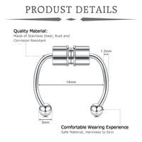 Fake Piercing Magnetic Nose Ring Hoop Septum Non Piercing Nose Clip Rock Hip Hoop Stainless Steel Punk Body Jewelry - 7DAY'S