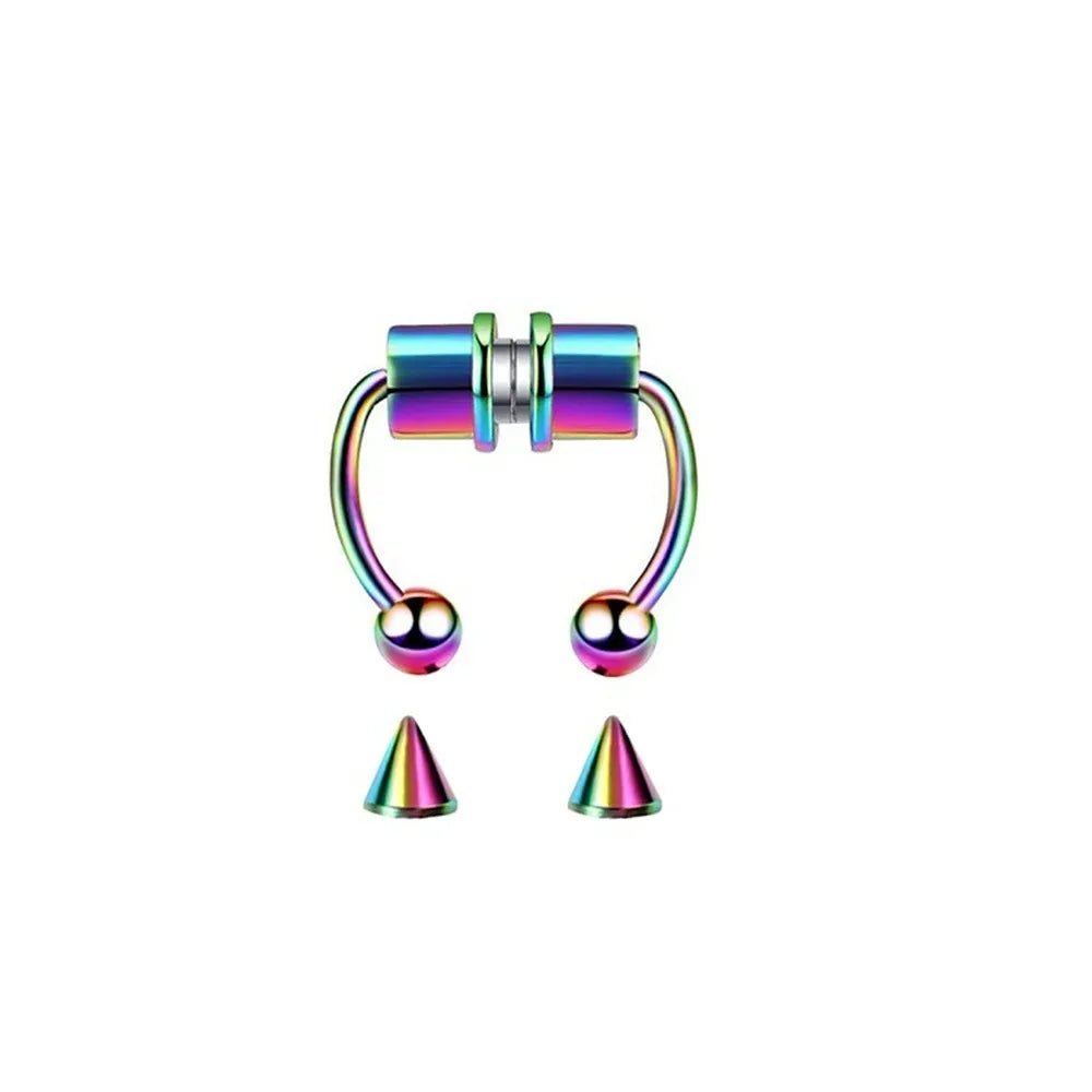 Fake Piercing Magnetic Nose Ring Hoop Septum Non Piercing Nose Clip Rock Hip Hoop Stainless Steel Punk Body Jewelry - 7DAY'S