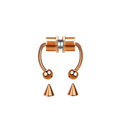 Fake Piercing Magnetic Nose Ring Hoop Septum Non Piercing Nose Clip Rock Hip Hoop Stainless Steel Punk Body Jewelry - 7DAY'S