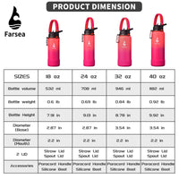 Farsea Insulated Water Bottle With Paracord Handle, Protective Silicone Boot and 2 Lids (Straw Lid & Spout Lid), Stainless Steel Water Bottle Wide Mouth, Double Wall Sweat - Proof BPA - Free, 18 oz - 7DAY'S