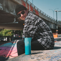 Farsea Insulated Water Bottle With Paracord Handle, Protective Silicone Boot and 2 Lids (Straw Lid & Spout Lid), Stainless Steel Water Bottle Wide Mouth, Double Wall Sweat - Proof BPA - Free, 18 oz - 7DAY'S
