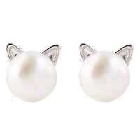 Fashion Earings Jewelry Silver Color Small Pearl Cat Stud Earrings for Women Girls Summer Daisy Flower Earring Pendientes - 7DAY'S