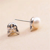 Fashion Earings Jewelry Silver Color Small Pearl Cat Stud Earrings for Women Girls Summer Daisy Flower Earring Pendientes - 7DAY'S