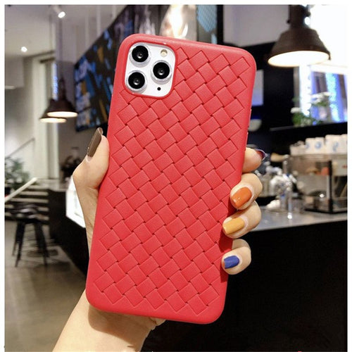 Fashion Woven Pattern Cooling Phone Case Soft Silicone Case For ; iPhone 11/12 Pro Max - 7DAY'S