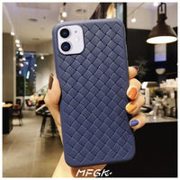 Fashion Woven Pattern Cooling Phone Case Soft Silicone Case For ; iPhone 11/12 Pro Max - 7DAY'S