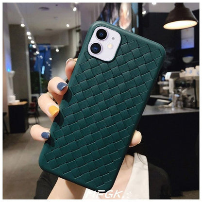 Fashion Woven Pattern Cooling Phone Case Soft Silicone Case For ; iPhone 11/12 Pro Max - 7DAY'S