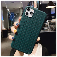 Fashion Woven Pattern Cooling Phone Case Soft Silicone Case For ; iPhone 11/12 Pro Max - 7DAY'S