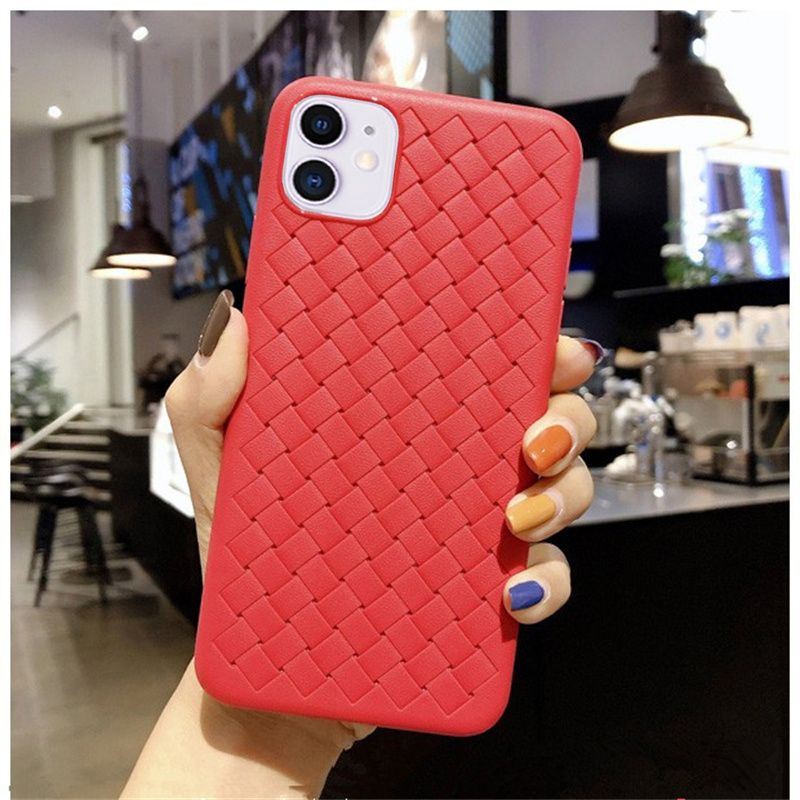Fashion Woven Pattern Cooling Phone Case Soft Silicone Case For ; iPhone 11/12 Pro Max - 7DAY'S