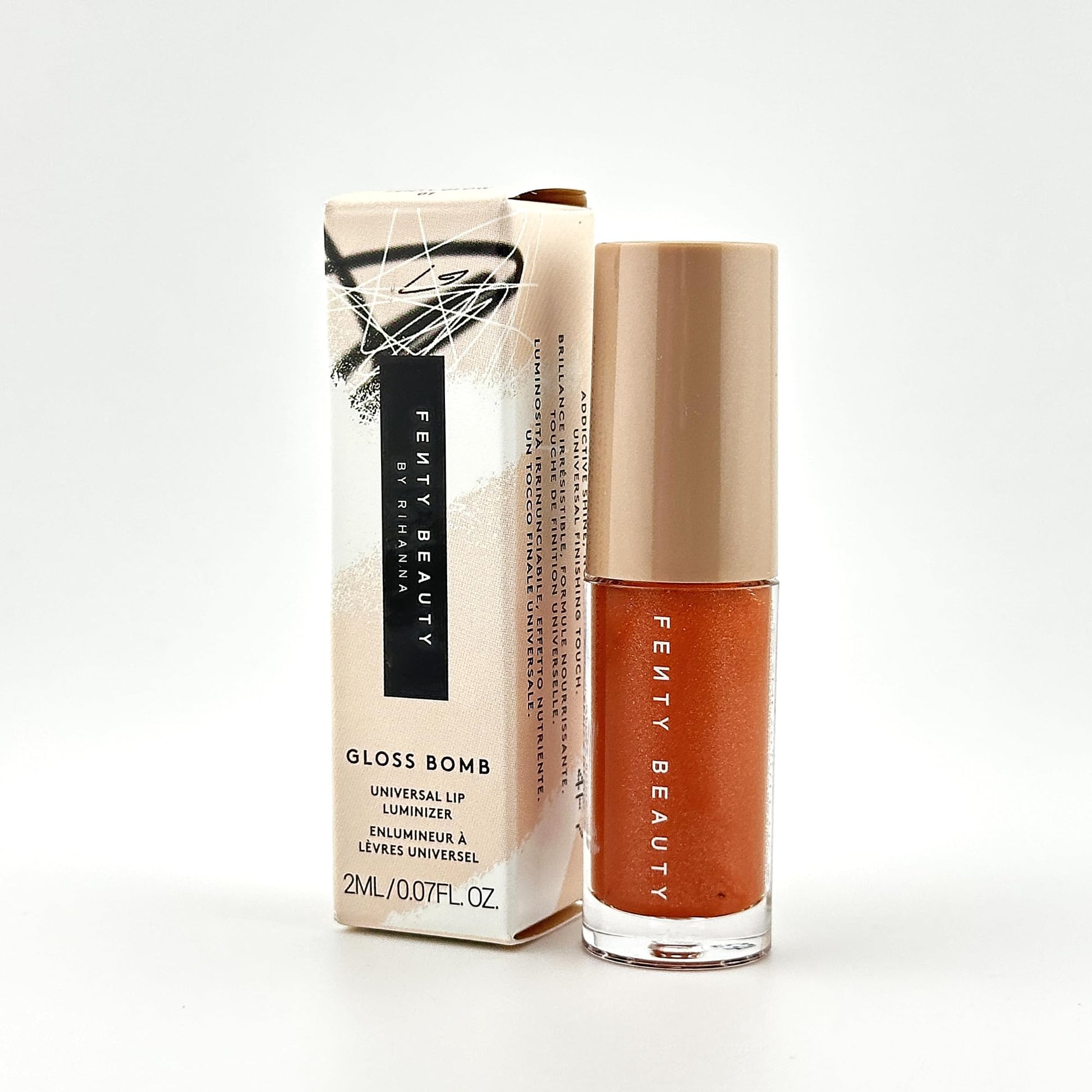 FENTY BEAUTY Gloss Bomb Heat Universal Lip Luminizer and Plumper Travel 2ml (Hot Cherry, .07OZ) - 7DAY'S