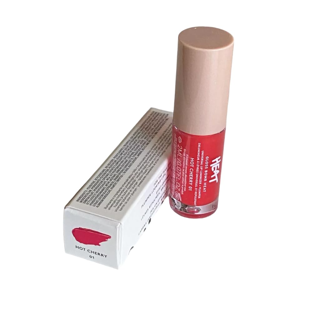 FENTY BEAUTY Gloss Bomb Heat Universal Lip Luminizer and Plumper Travel 2ml (Hot Cherry, .07OZ) - 7DAY'S