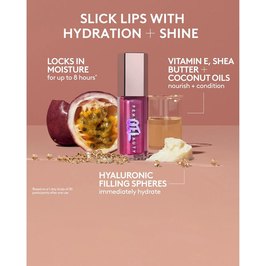 Fenty Beauty Gloss Bomb Luminizing Lip Oil N Gloss - 05 Frosted Bunz for Women - 0.3 oz Lip Gloss - 7DAY'S