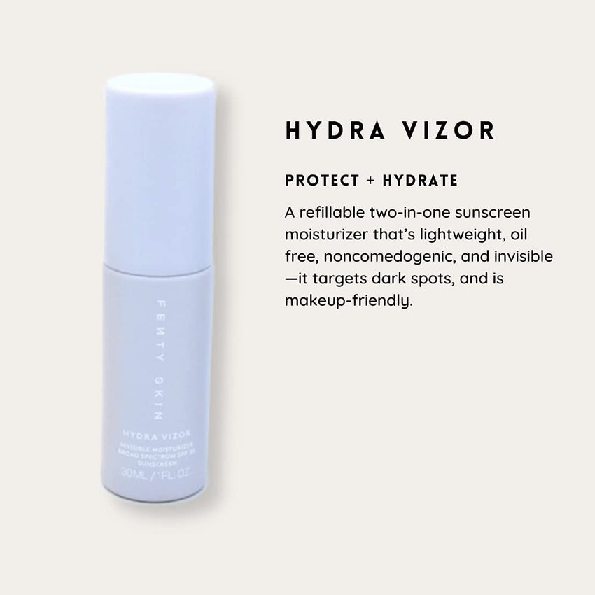Fenty Skin Start'r Set: Total Cleans'r, Fat Water Toner Serum, Hydra Vizor Sunscreen - 7DAY'S