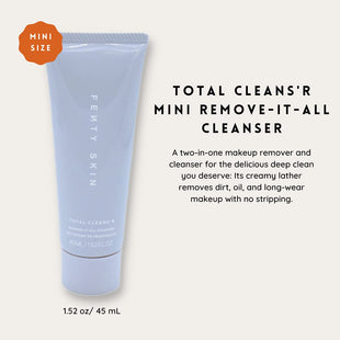 Fenty Skin Total Cleans'r Mini Travel Size Remove - It - All Cleanser - Daily Gentle Facial Cleansing Wash and Face Makeup Remover, Removes Dirt, Oil - 7DAY'S