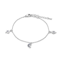 Silver Plated Stars Heart Shape Butterflies Clover Clasp Bracelet for Women Fit Original Charms Beads DIY Making Gift