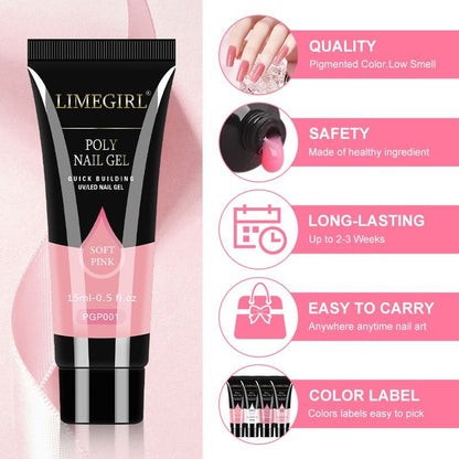 Fingernail Gel Polish Products Set Manicure Cuticle Pusher Tips Finger Extend Mold Glue Poly Nail Accessories Art Brush Tool Kit - 7DAY'S