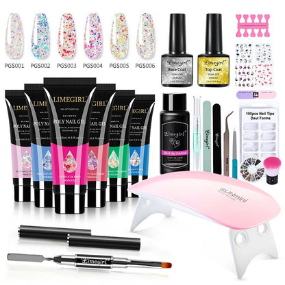 Fingernail Gel Polish Products Set Manicure Cuticle Pusher Tips Finger Extend Mold Glue Poly Nail Accessories Art Brush Tool Kit - 7DAY'S