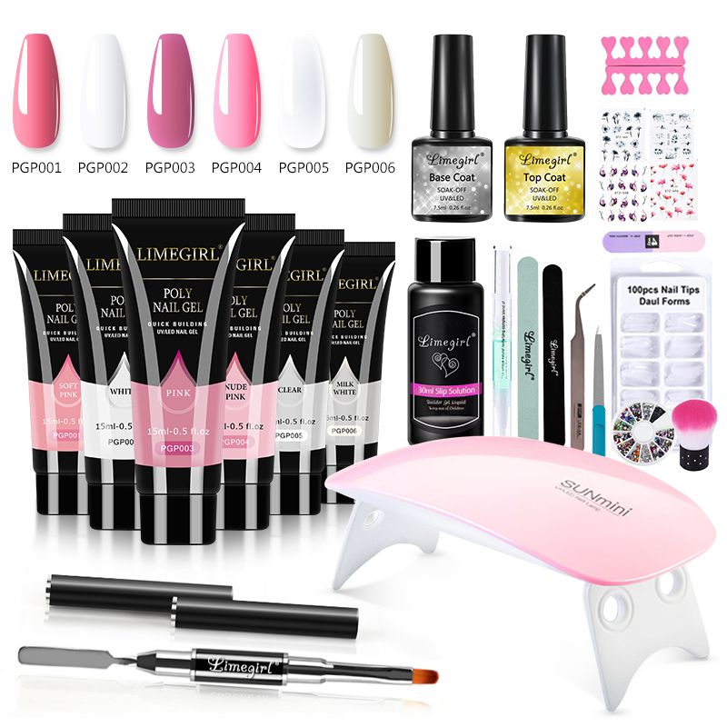 Fingernail Gel Polish Products Set Manicure Cuticle Pusher Tips Finger Extend Mold Glue Poly Nail Accessories Art Brush Tool Kit - 7DAY'S
