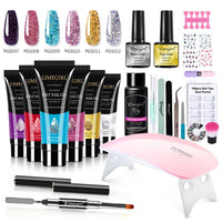 Fingernail Gel Polish Products Set Manicure Cuticle Pusher Tips Finger Extend Mold Glue Poly Nail Accessories Art Brush Tool Kit - 7DAY'S