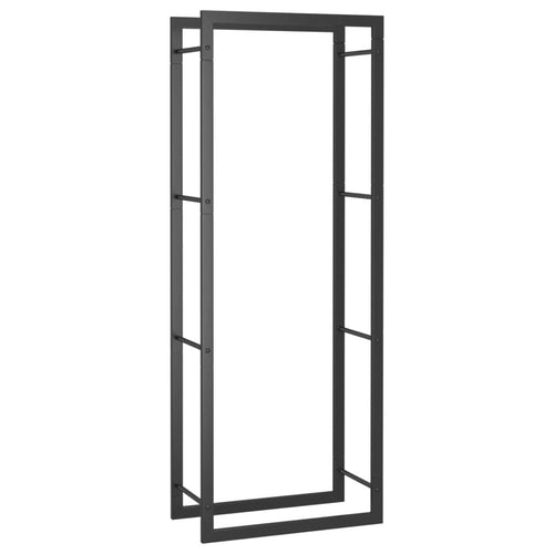 Firewood Rack Matt Black 19.7"x11"x52" Steel - 7DAY'S