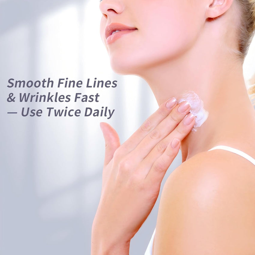Firming Neck Cream & Anti - Wrinkle Night Cream with Coenzyme Q10 + Pro - Retinol, Unscented Skin Firming Neck Cream, Anti Aging Facial Moisturizer for Sensitive Skin, 1.76 Oz Jar - 7DAY'S