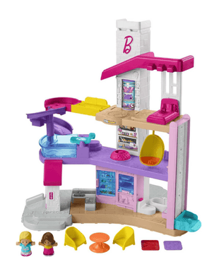 Fisher-Price Little People Barbie Little DreamHouse Toddler Playset with Music & Lights, 7 Pieces