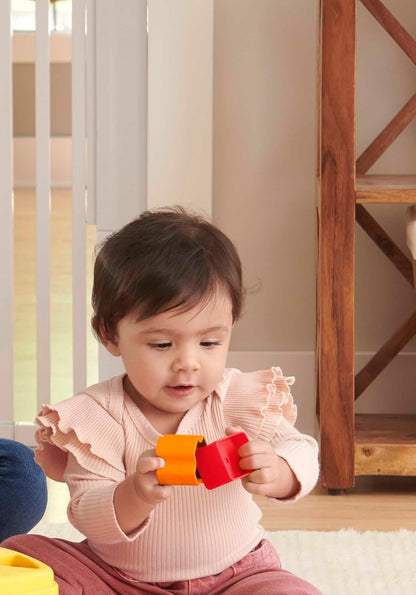 Fisher - Price Stacking Toy Baby's First Blocks Set of 10 Shapes for Sorting Play for Infants Ages 6+ Months - 7DAY'S