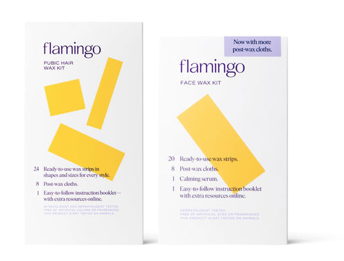 Flamingo Women Face Waxing Kit, Facial Waxing Kit with 20 Wax Strips for Face, 8 Post - Wax Cloths, and 1 Post - Wax Serum, Pack of 2 - 7DAY'S