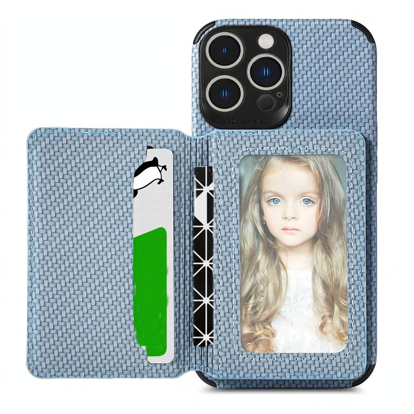 Flip Leather Phone Cover Card Slot Holder Woven Phone Case With Kickstand For IPhone14/14Plus/14Pro/14Pro Max; IPhone13/13Mini/13Pro/13Pro Max; IPhone12 series; IPhone11 series; IPhone X series - 7DAY'S