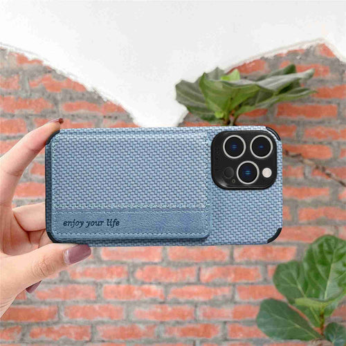 Flip Leather Phone Cover Card Slot Holder Woven Phone Case With Kickstand For IPhone14/14Plus/14Pro/14Pro Max; IPhone13/13Mini/13Pro/13Pro Max; IPhone12 series; IPhone11 series; IPhone X series - 7DAY'S