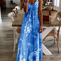 Floral Print Spaghetti Dress; Casual Crew Neck Ankle Cami Dress; Women's Clothing - 7DAY'S