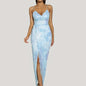 Floral Sequined Dress, Sexy Spaghetti Strap Sleeveless Party Dress, Women's Clothing - 7DAY'S