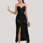 Floral Sequined Dress, Sexy Spaghetti Strap Sleeveless Party Dress, Women's Clothing - 7DAY'S