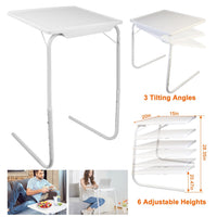 Foldable Tray Table Portable Sofa TV Tray 6 Heights 3 Angles Laptop Desk Adjustable Eating Dinner Coffee for Bed Dorm Home - 7DAY'S