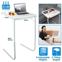 Foldable Tray Table Portable Sofa TV Tray 6 Heights 3 Angles Laptop Desk Adjustable Eating Dinner Coffee for Bed Dorm Home - 7DAY'S