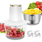 Food Processor, 5 Speed Meat Grinder Electric Food Chopper with 2 Bowls (8 Cup+8 Cup), 4 Bi - Level Blades Mini Kitchen Cutter for Vegetable, Onion, Garlic, Meat, Nuts, and Baby Food (300W Blue - 2L) - 7DAY'S