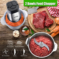 Food Processor, 500W Powerful Meat Grinder, 14Cup Stainless Steel Bowl, 3 Speed Modes 4 Bi - Level Blades for Onion, Meat, Nuts, Fruit, Garlic, Vegetable, Baby Food - 7DAY'S