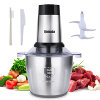 Food Processor, 500W Powerful Meat Grinder, 14Cup Stainless Steel Bowl, 3 Speed Modes 4 Bi - Level Blades for Onion, Meat, Nuts, Fruit, Garlic, Vegetable, Baby Food - 7DAY'S