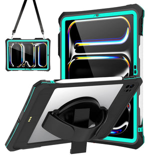 for iPad Pro 11 Case - Black Waterproof Case for iPad Pro 11 Inch 2020 2021 2022 New Clear Full Body Protection Bumper Case Shockproof Dustproof with Ring Stand Strap Built in Pen Holder - 7DAY'S