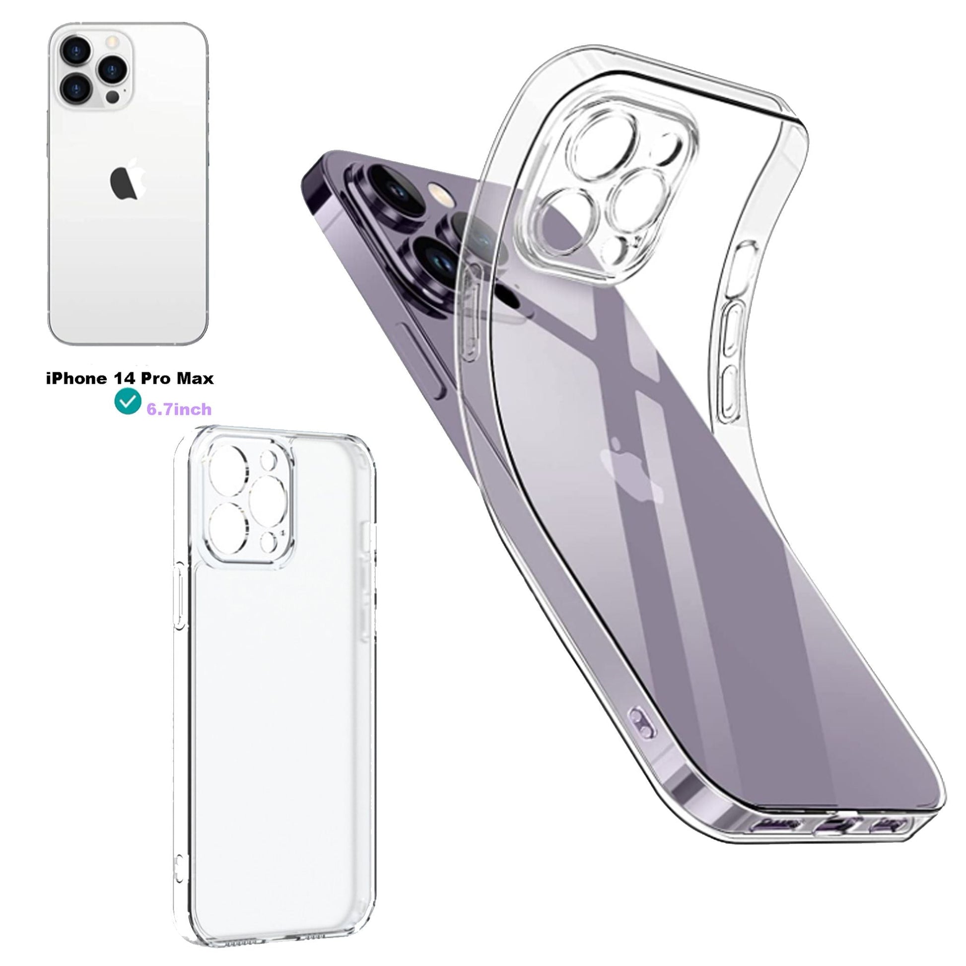 For IPhone14 Pro Max Case; Full Lens Protector [Non - Yellowing] [Military Grade Shockproof] Protective Phone Cases Slim Thin Anti - Fingerprint Cover 6.7 Inch; IPhone 14 Pro Case - 7DAY'S